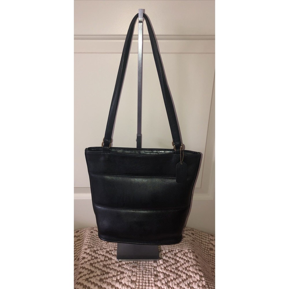 VINTAGE Coach Leather Tribeca Shopper Shoulder Bag, Black, 9098